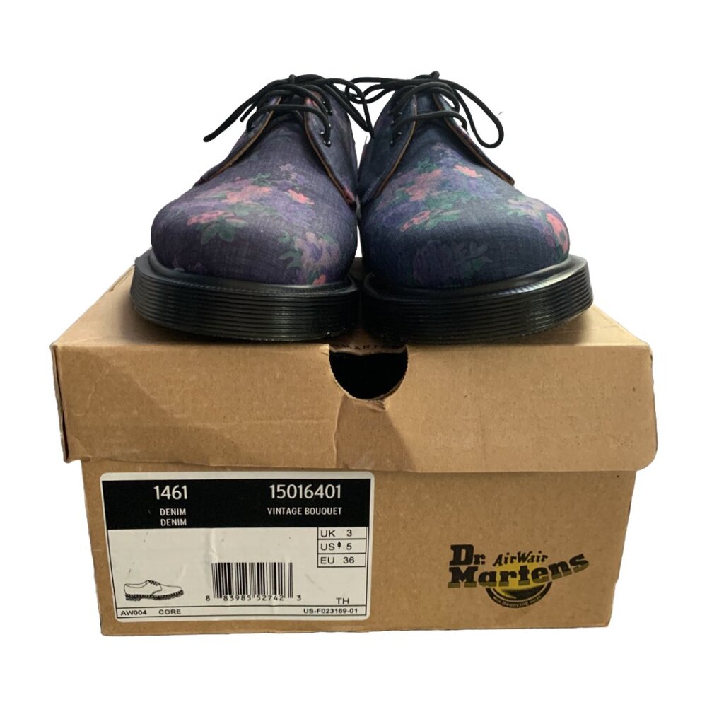 NWT DR. MARTENS Womens' Blue Denim Vintage Bouquet 1461 Lace Up Oxfords Sz 5 - Picture 8 of 8